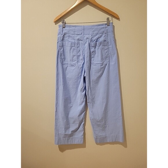 Anthropologie Maeve Collete Pants Wide Leg Cropped Light Blue Sz 29 Casual Linen - Picture 4 of 9